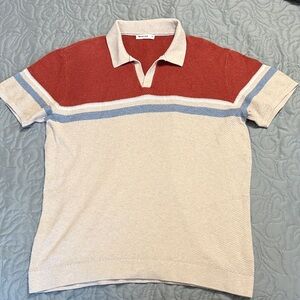 Marine Layer Men's Greyson Short Sleeve Sweater Polo, Medium